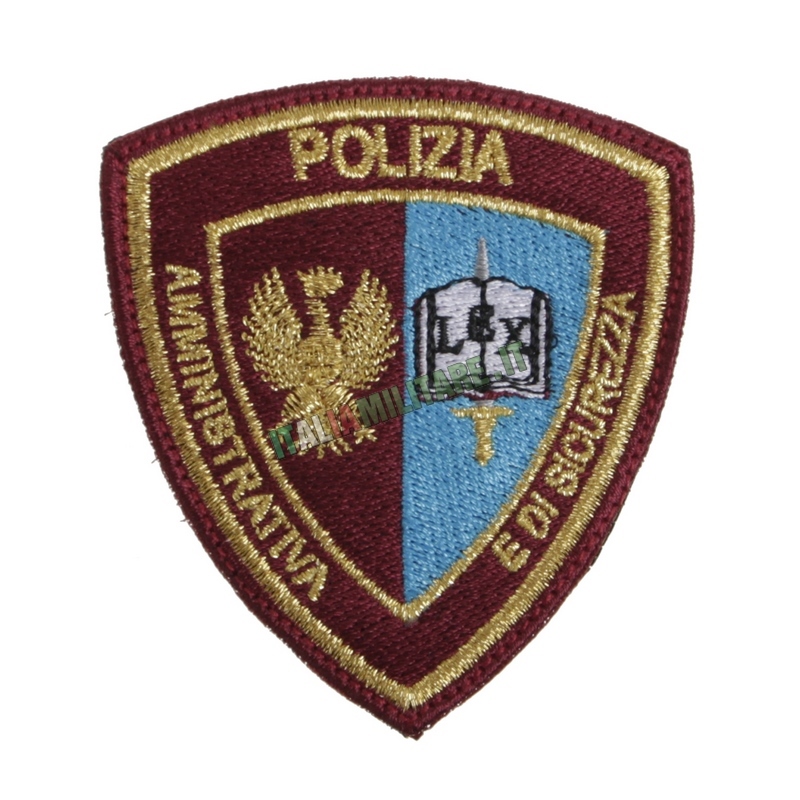Scudetto Patch Toppa Gommata con Velcro 3D PVC Italia Per Tuta OP Polizia  Carabinieri Guardie Giurate GPG Bordo Blu Art. PVC-18