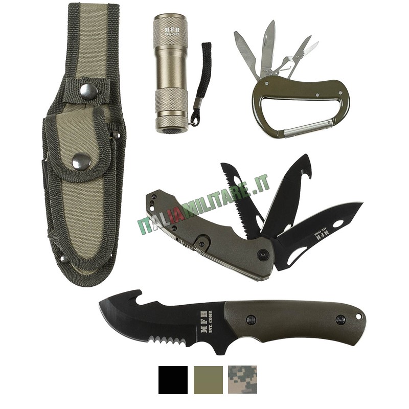 Coltello Militare con Torcia, Multiuso e Moschettone