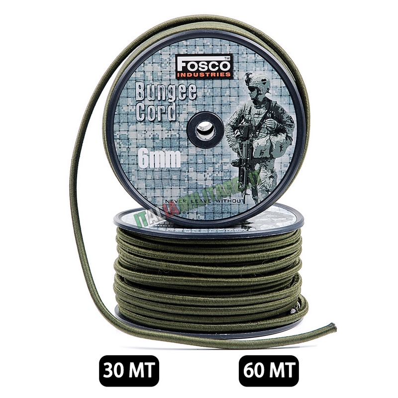 Corda Elastica Militare Verde da 30 o 60 Metri