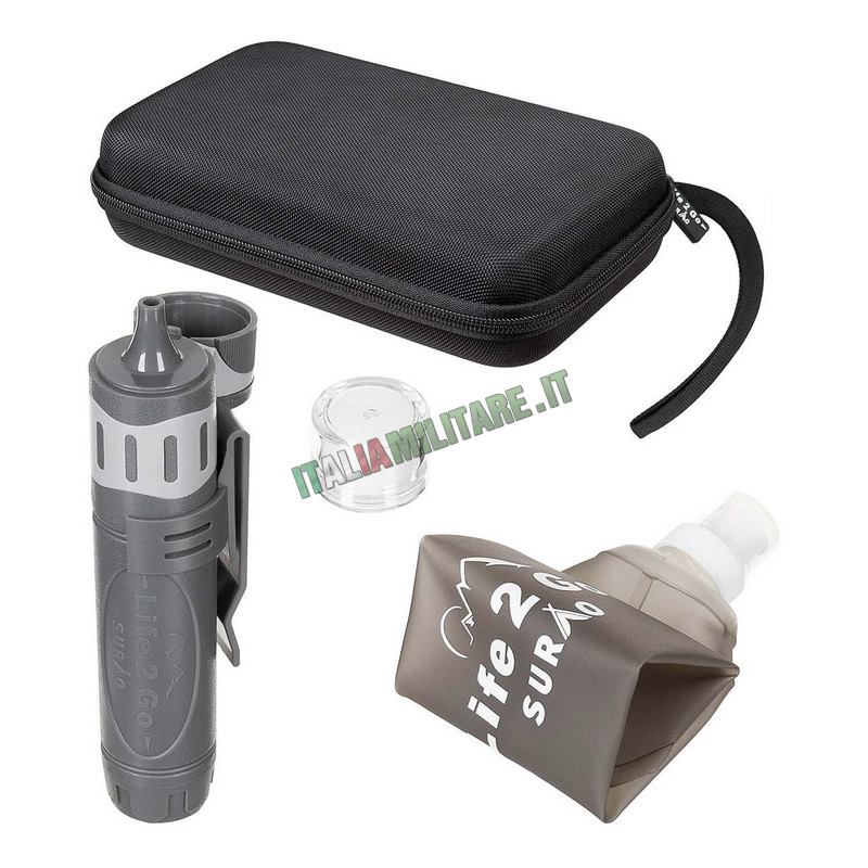 Set Life 2 Go Basic con Filtro per Acqua e Borraccia