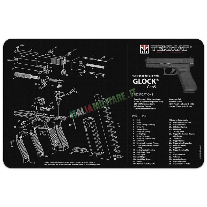 Tappetino per Pulizia Armi "Glock Gen5"