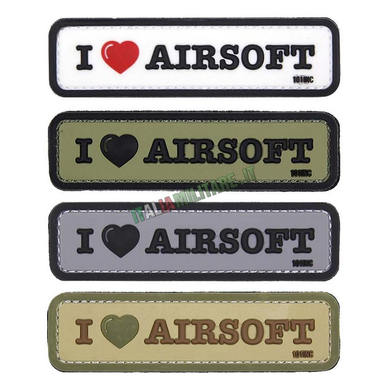 Patch I Love Airsoft in Pvc