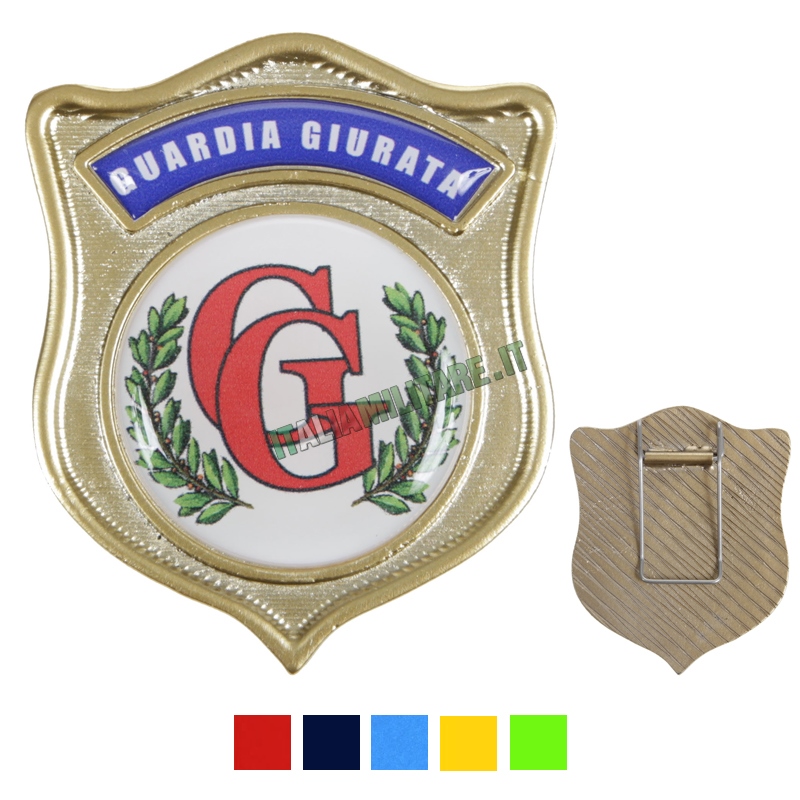 Distintivo Guardia Giurata in Metallo con Logo GG