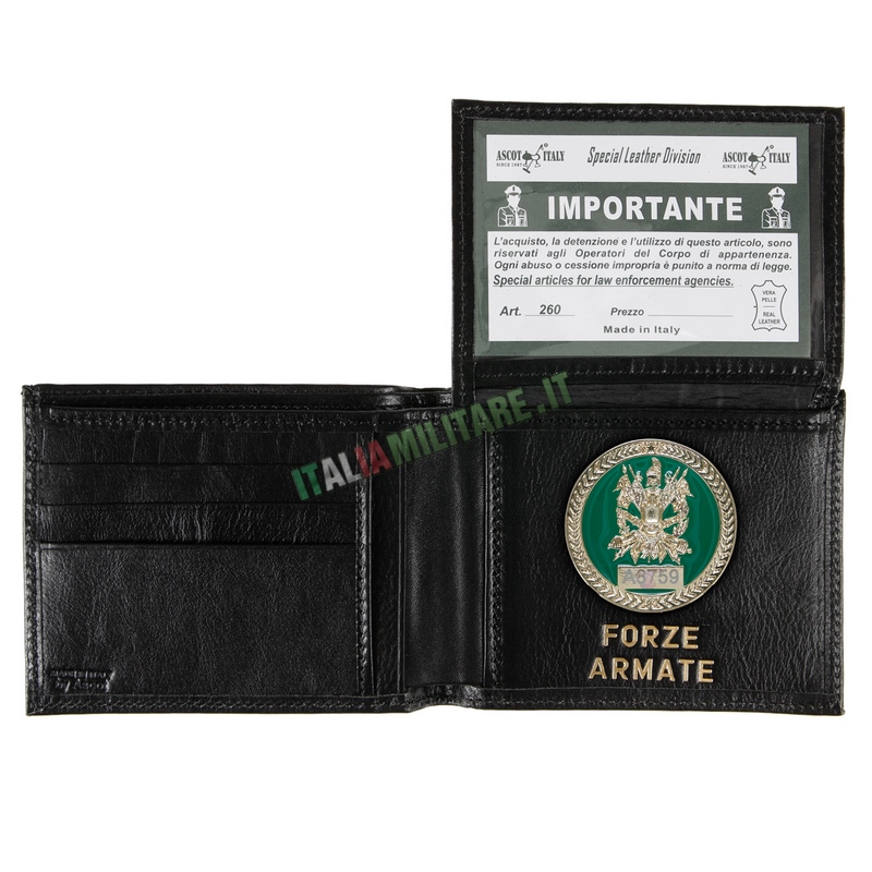 Portafoglio Porta Distintivo Occultato Forze Armate Ascot 260